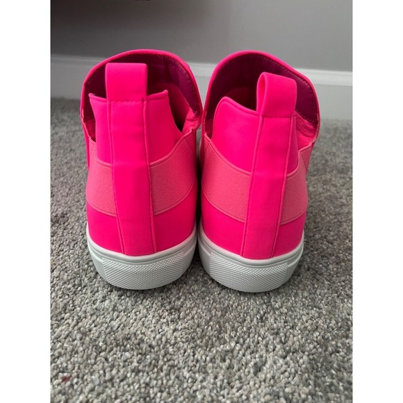 Brand New Women's Neon pink hidden platform wedge ankle shoes heel lift … - Picture 3 of 8